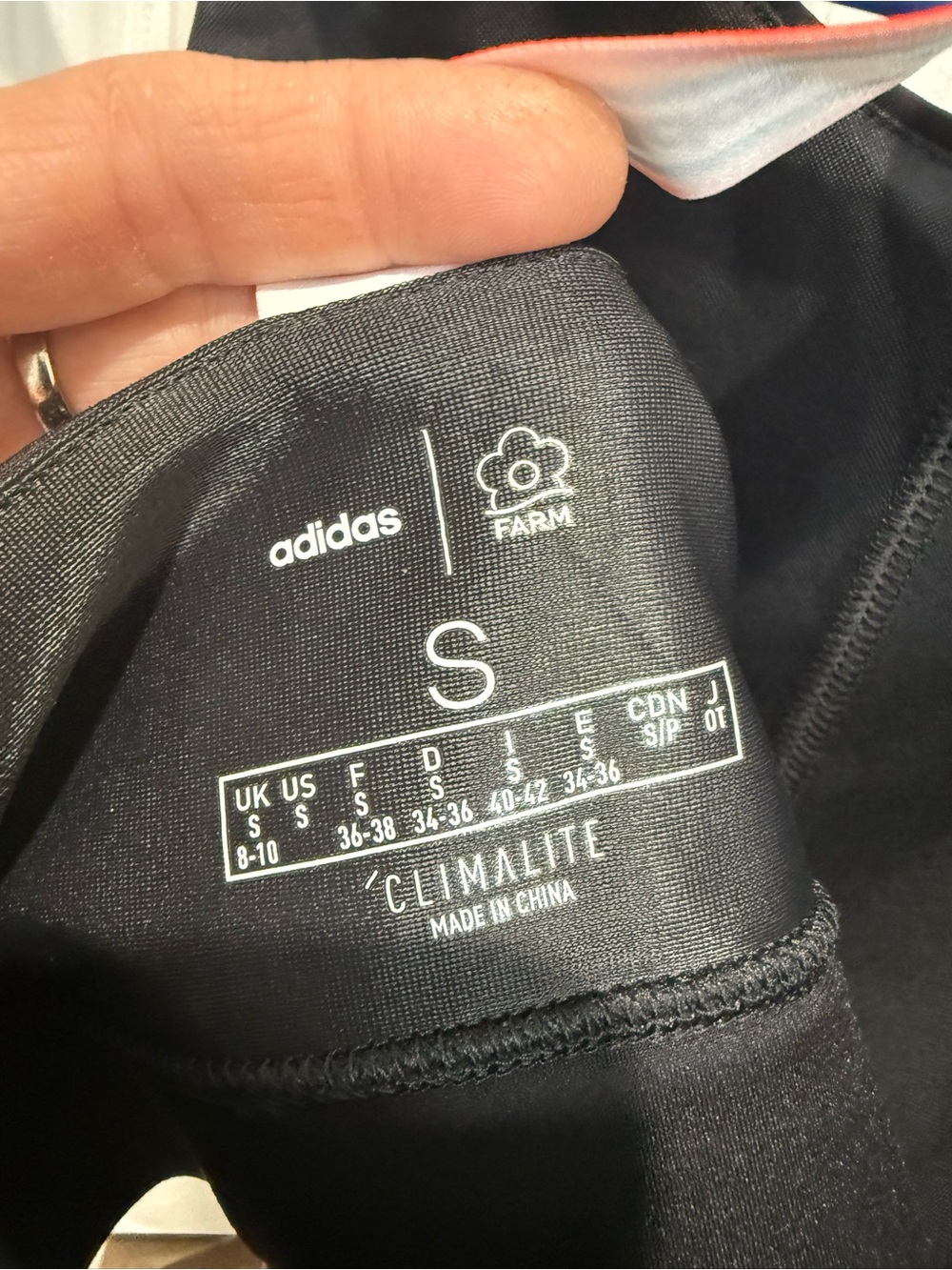 adidas Black High-Neck Sports Bra with Rainbow Side Stripes Farm Rio collab gym - Picture 4 of 10
